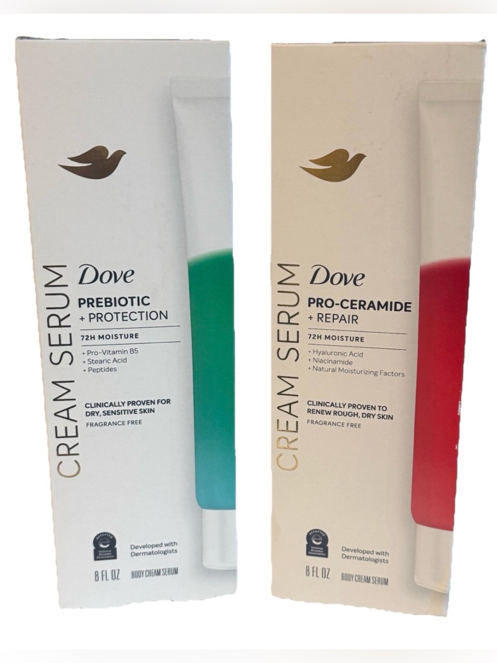 Dove Body Cream Serum Set Prebiotic + Pro-Ceramide 8oz New (2) - Picture 2 of 11